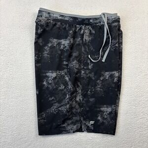 FABLETICS Mens 'Fundamental Shorts' XL Unlined Black Camo Athletic 8.5" Training